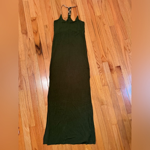 Maxi dark green dress with braided back! Bought is St Barth! 🐚 - Picture 2 of 8